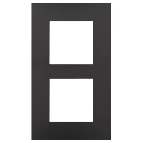Plaque double verticale - Entraxe 60mm - Pure - Bakelite piano black - Niko