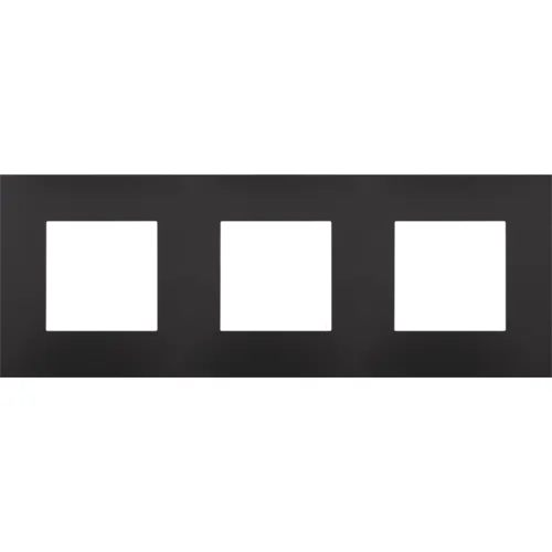 Plaque triple horizontale - Entraxe 71mm - Pure - Bakelite piano black - Niko