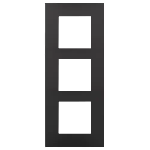 Plaque triple verticale - Entraxe 60mm - Pure - Bakelite piano black  - Niko