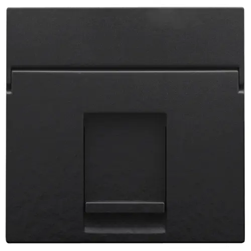Enjoliveur pour prise informatique RJ45 - Simple - Piano black coated - Niko
