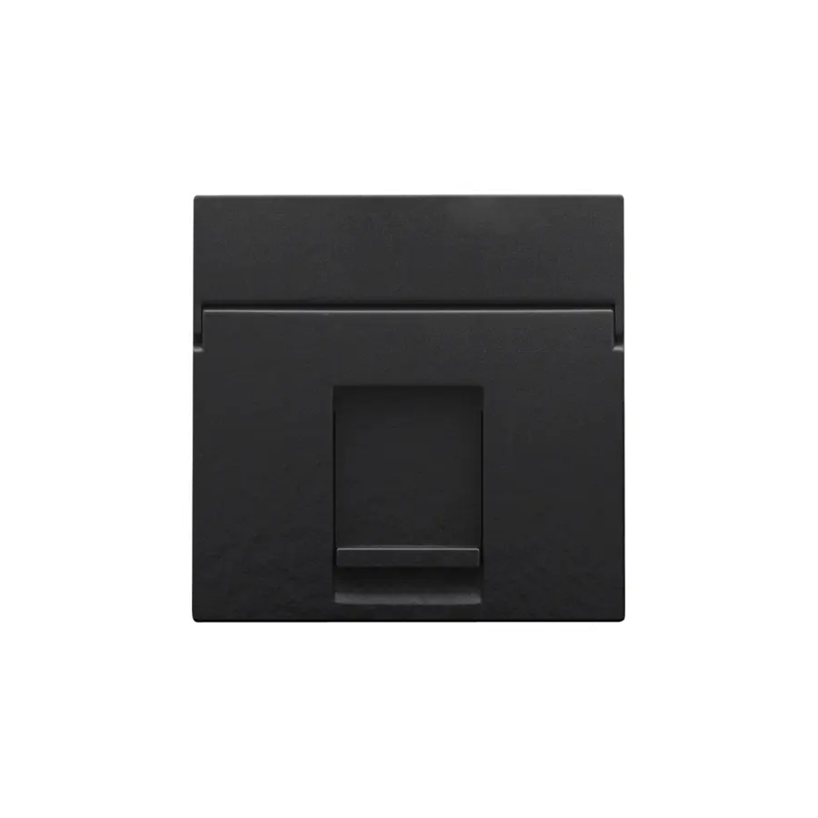 Enjoliveur pour prise informatique RJ45 - Simple - Piano black coated - Niko