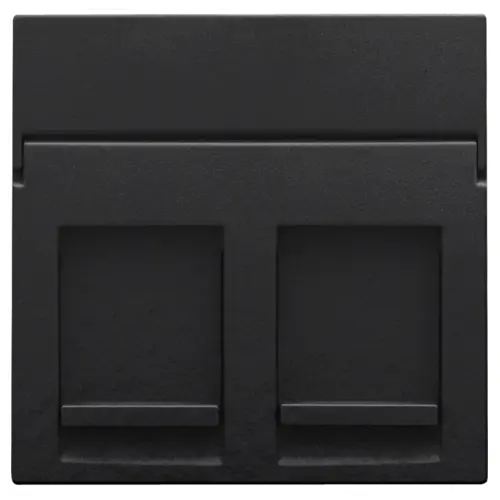 Enjoliveur pour prise informatique RJ45 - Double - Piano black coated - Niko