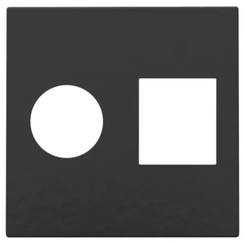 Enjoliveur pour prise TV/RJ45 - Piano black coated - Niko