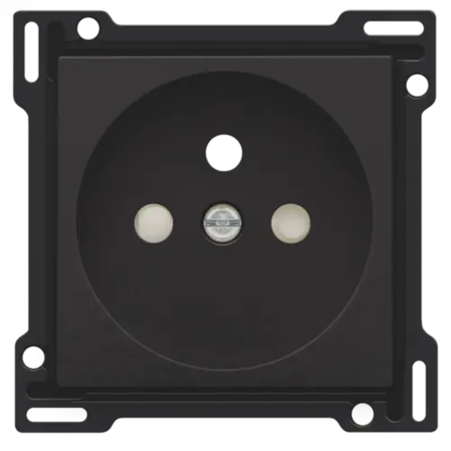 Enjoliveur prise avec terre - Piano black coated - Niko