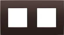 Plaque double horizontale - Entraxe 71mm - Intense Dark Brown Coated - Niko