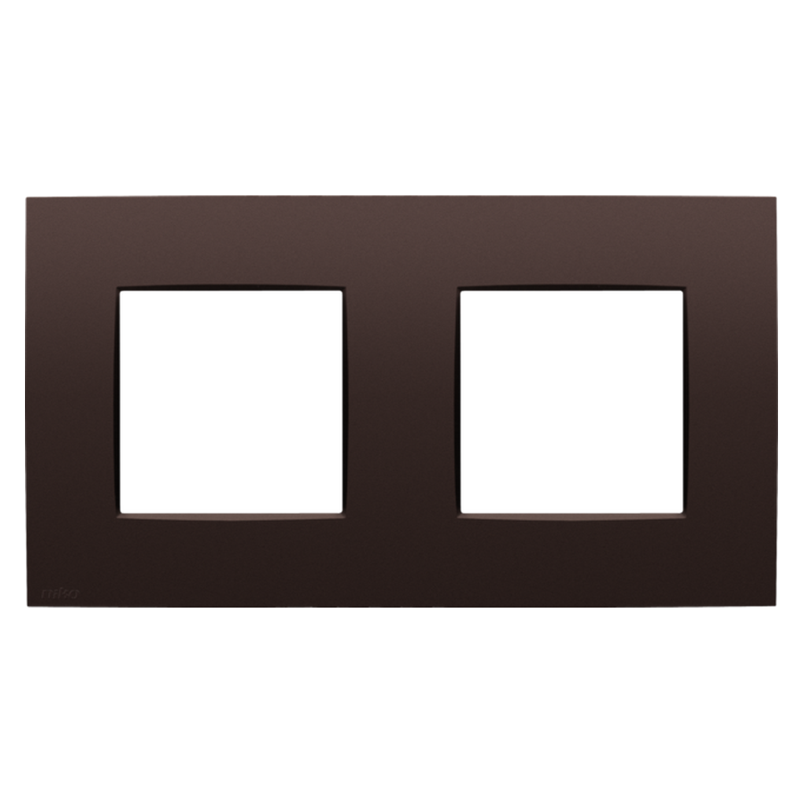 [NIK135-76800] Plaque double horizontale - Entraxe 71mm - Intense Dark Brown Coated - Niko
