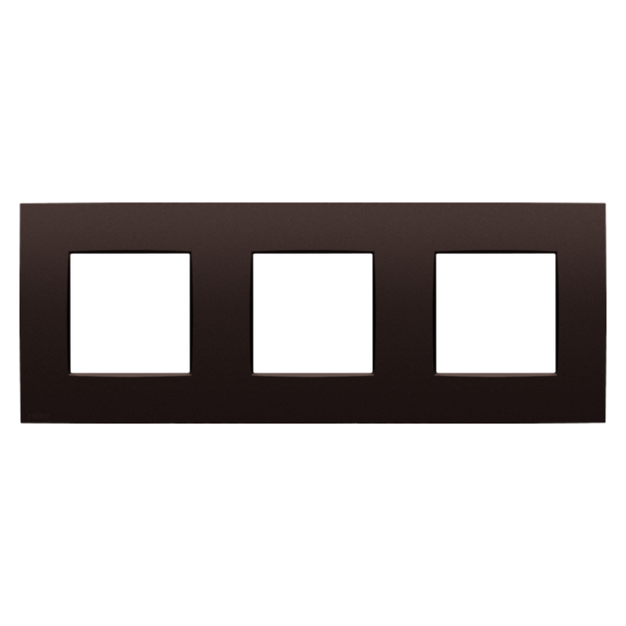 [NIK135-76700] Plaque triple horizontale - Entraxe 71mm - Intense Dark Brown Coated - Niko