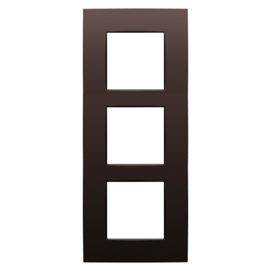 Plaque triple verticale - Entraxe 60mm - Intense Dark Brown Coated - Niko