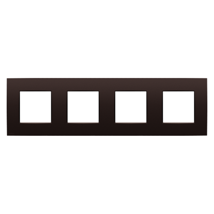 [NIK135-76400] Plaque quadruple horizontale - Entraxe 71mm - Intense Dark Brown Coated - Niko