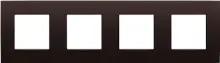Plaque quadruple horizontale - Entraxe 71mm - Intense Dark Brown Coated - Niko