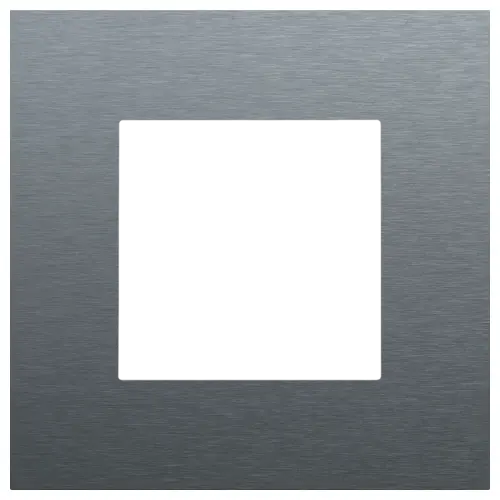 Enkelvoudige afdekplaat - Pure - Alu blue grey brushed - Niko
