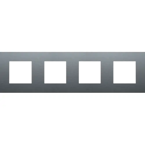 Plaque quadruple horizontale - Entraxe 71mm - Pure - Alu blue grey brushed - Niko