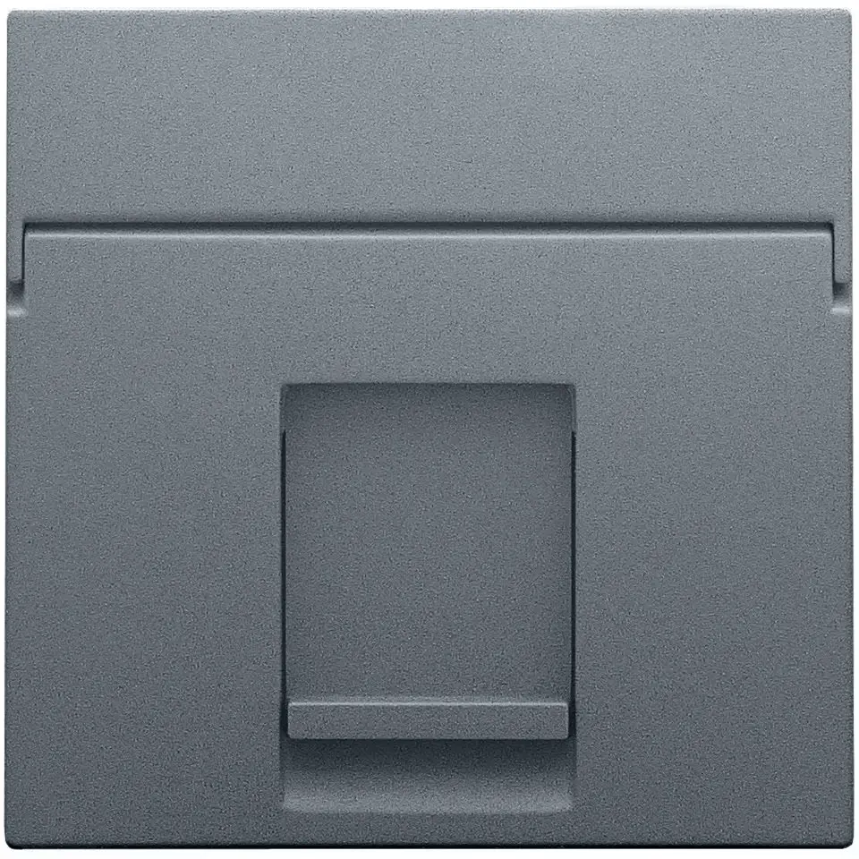 Enjoliveur pour prise informatique RJ45 - Simple - Steel grey coated - Niko