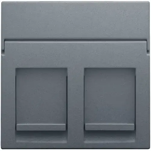 Enjoliveur pour prise informatique RJ45 - Double - Steel grey coated - Niko