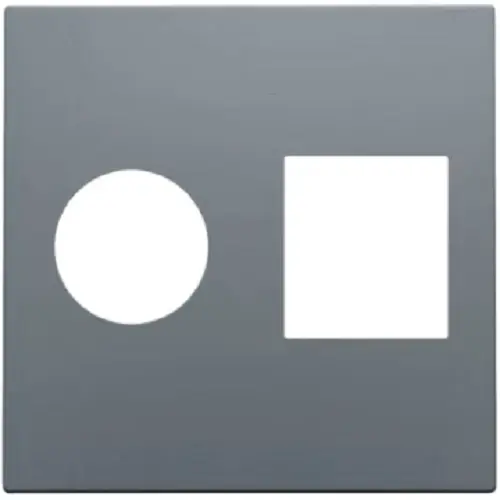 Enjoliveur pour prise TV/RJ45 - Steel grey coated - Niko