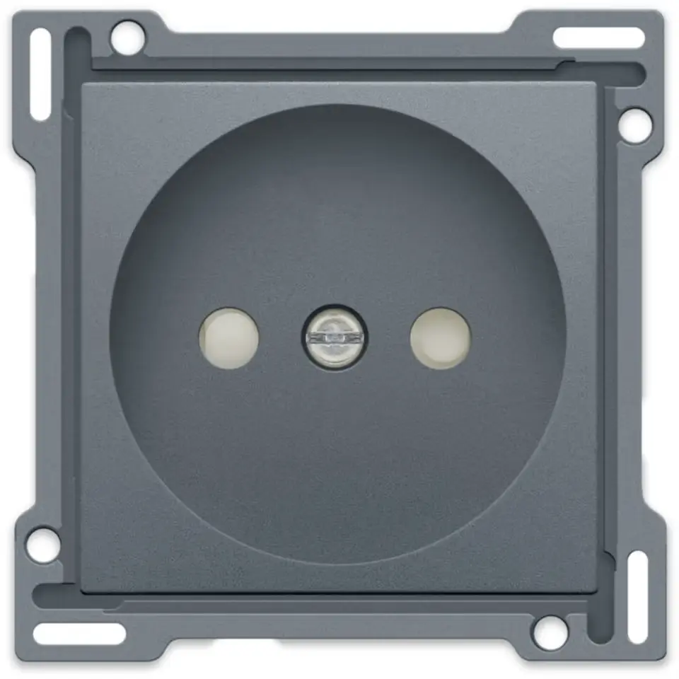 Afwerkingsplaatje voor stopcontact zonder aarding - Steel grey coated - Niko