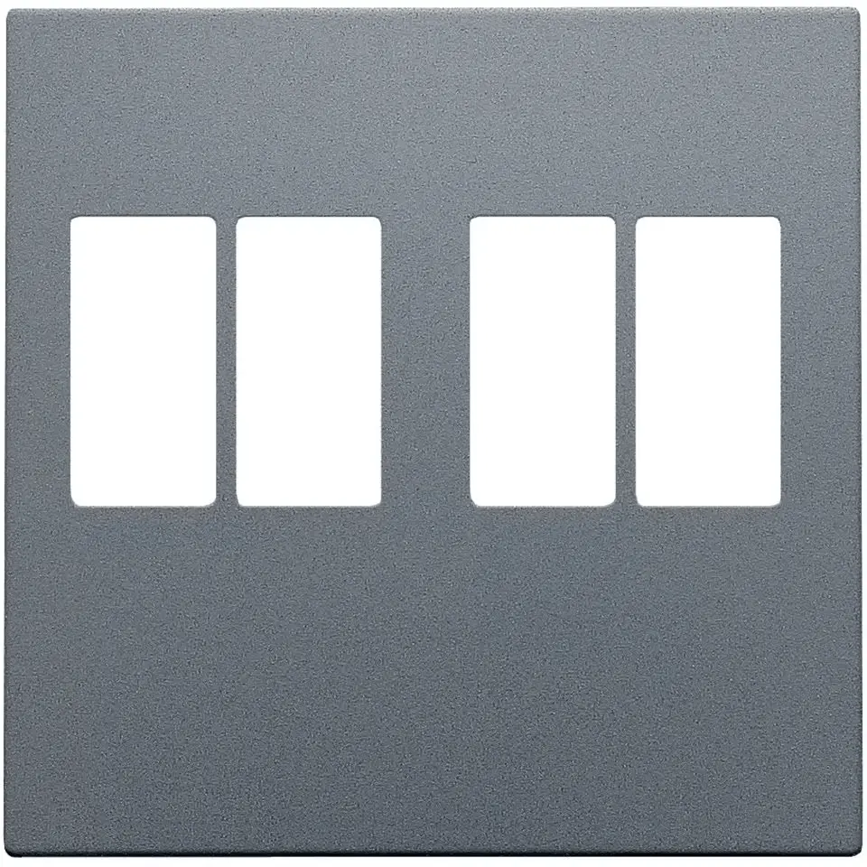 Enjoliveur pour prise audio - Double - Steel grey coated - Niko