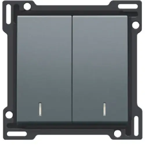 Manette double avec témoins - Steel grey coated - Niko