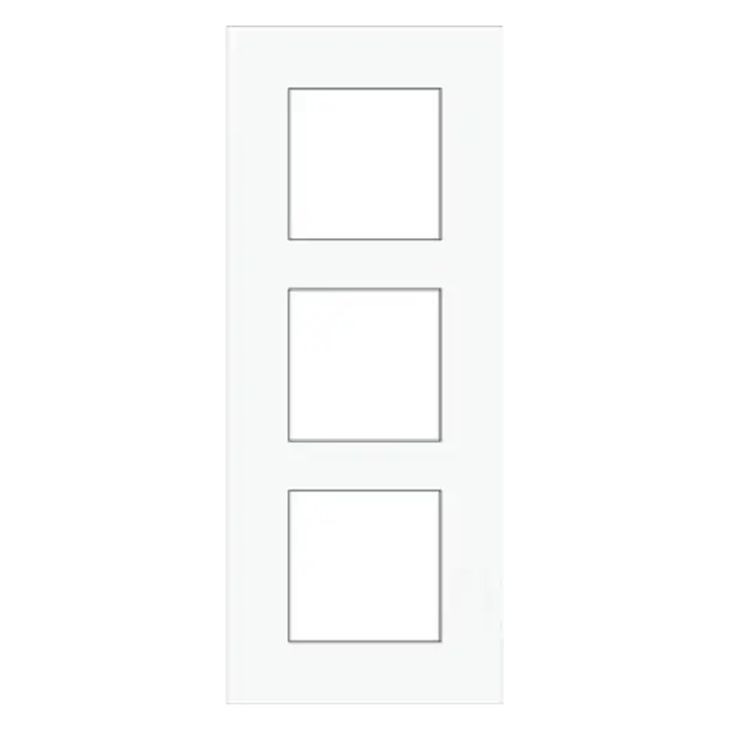 [NIK241-76300] Plaque triple verticale - Entraxe 60mm - Pure Liquid snow white  - Niko
