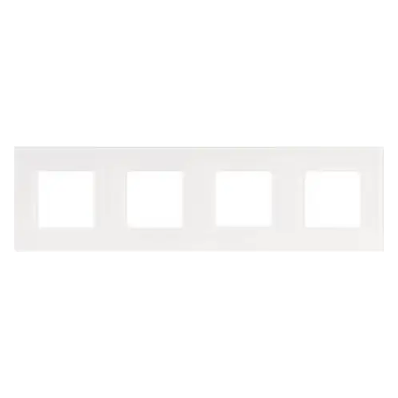 [NIK241-76400] Plaque quadruple horizontale - Entraxe 71mm - Pure Liquid snow white  - Niko