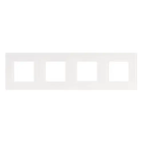 Plaque quadruple horizontale - Entraxe 71mm - Pure Liquid snow white  - Niko
