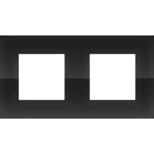 Plaque double horizontale - Entraxe 71mm - Pure Liquid black - Niko