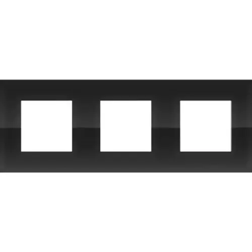 Plaque triple horizontale - Entraxe 71mm - Pure Liquid black - Niko
