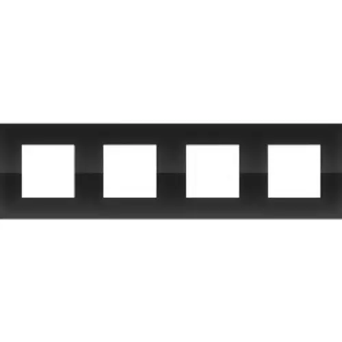 Plaque quadruple horizontale - Entraxe 71mm - Pure Liquid black  - Niko