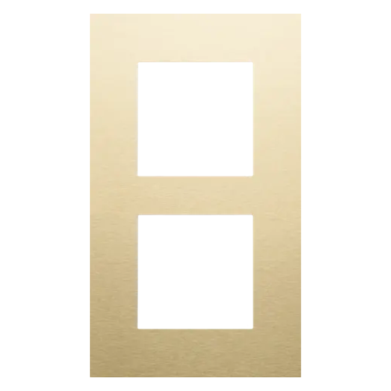 Plaque double verticale - Entraxe 60mm - Pure - Alu gold brushed - Niko