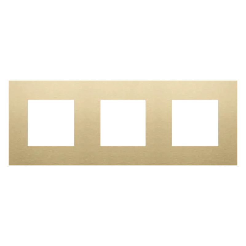 Plaque triple horizontale - Entraxe 71mm - Pure - Alu gold brushed - Niko