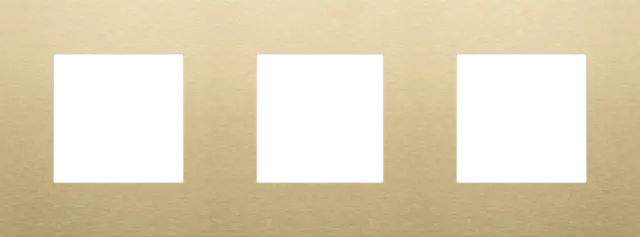 Plaque triple horizontale - Entraxe 71mm - Pure - Alu gold brushed - Niko