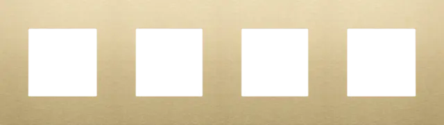 Plaque quadruple horizontale - Entraxe 71mm - Pure - Alu gold brushed-  Niko