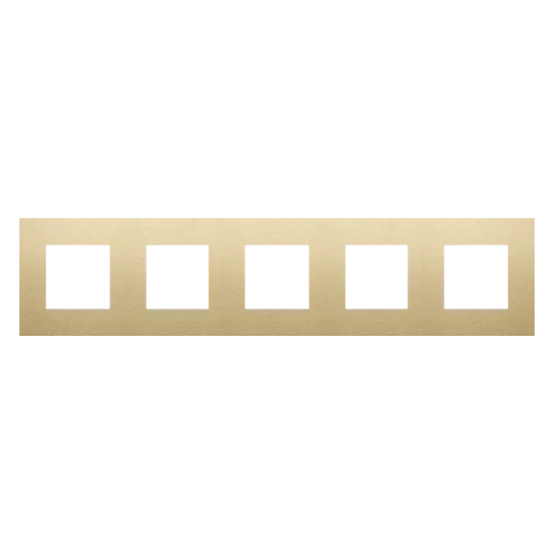 Plaque quintuple - Entraxe 71mm - Pure - Alu gold brushed - Niko