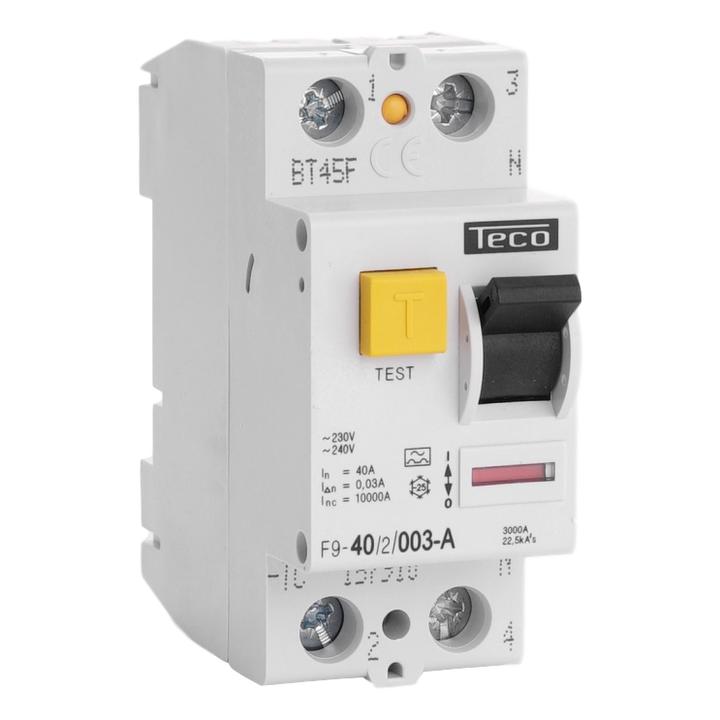 Interrupteur différentiel TC 2P - 40A - 30mA - Type A - Teco 