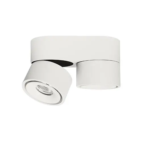 Spot led double apparent Clac 2 Mini - Orientable - 2 x 8W - 3000K° - 2 x 470Lm - 230V - Blanc mat - Indigo