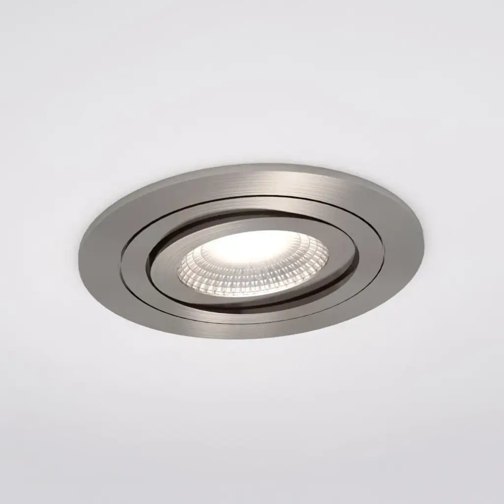 Spot encastré Adélaïde - Rond - Orientable - à ressorts - Alu brossé - GU10 - ID To Light
