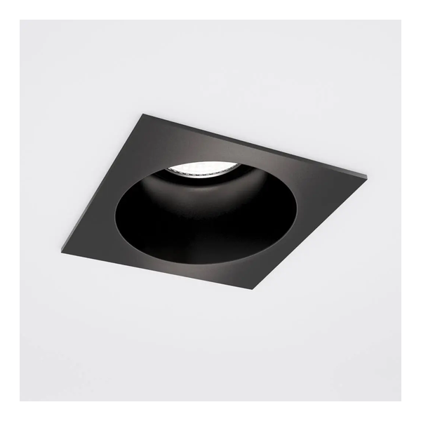 Spot encastré Valence - Carré - Fixe - à ressorts - GU10 - Noir structuré - ID to Light