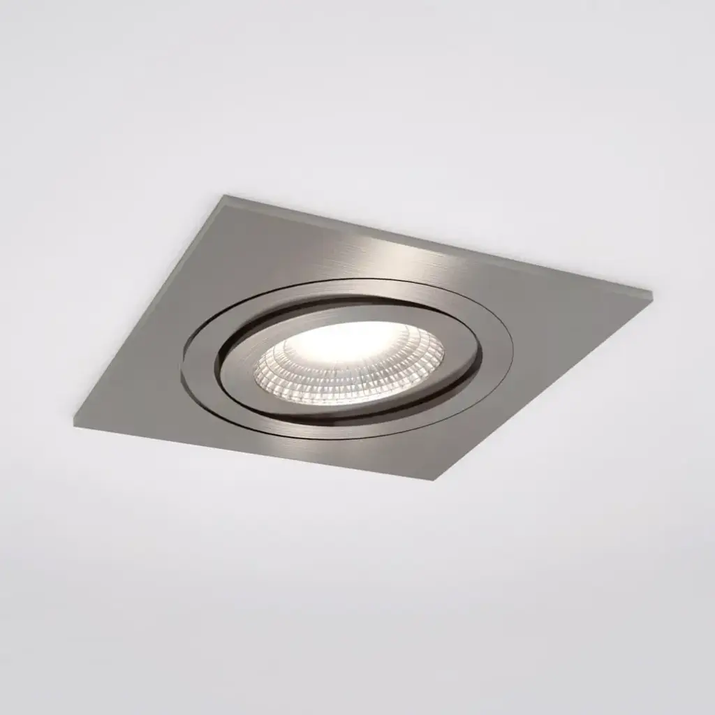 Spot encastré Silverstone - Carré - Orientable - à ressorts - Alu brossé - GU10 - ID To Light