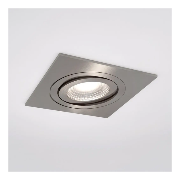 Spot encastré Silverstone - Carré - Orientable - à lamelles - Alu brossé - GU10 - ID To Light