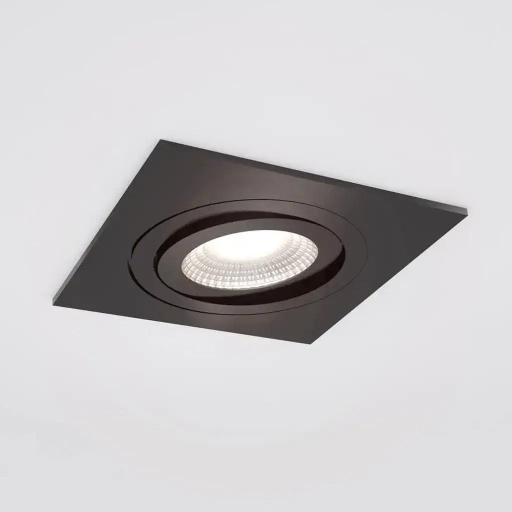 Spot encastré Silverstone - Carré - Orientable - à lamelles - Noir structuré - GU10 - ID To Light