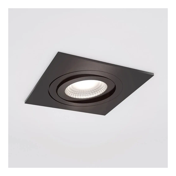 Spot encastré Silverstone - Carré - Orientable - à lamelles - Noir structuré - GU10 - ID To Light
