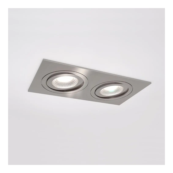 [IDTL413524ABZ] Spot encastré Silverstone D - Double - Orientable - à ressorts - Alu brossé - GU10 - ID To Light