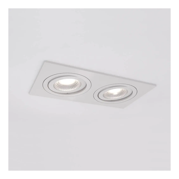 [IDTL413526BEZ] Spot encastré Silverstone D - Double - Orientable - à ressorts - Blanc structuré - GU10 - ID To Light