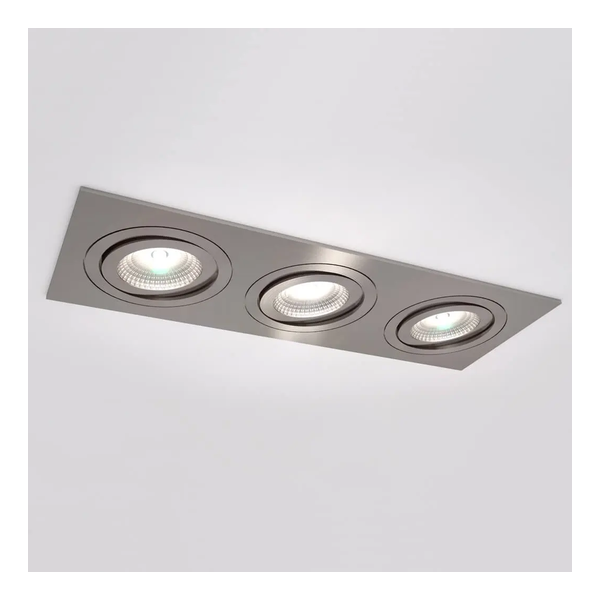 [IDTL413534ABZ] Spot encastré Silverstone T - Triple - Orientable - à ressorts - Alu brossé - GU10 - ID To Light