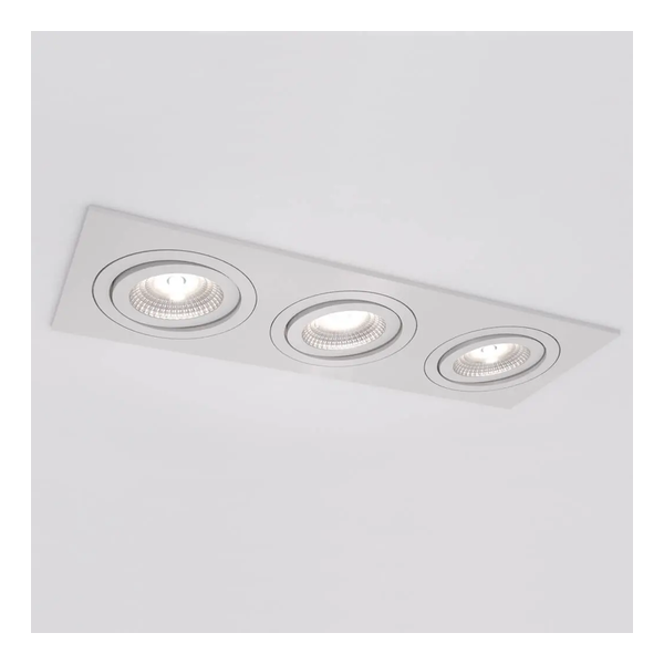 [IDTL413536BEZ] Spot encastré Silverstone T - Triple - Orientable - à ressorts - Blanc structuré - GU10 - ID To Light