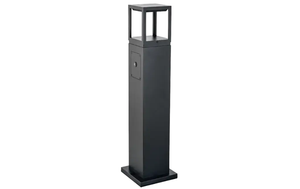 Borne Fagernes - 80cm - Led intégrée - 9W 2700K 270lm- IP44 - 230V - Avec détecteur - Noir - SG Lighting