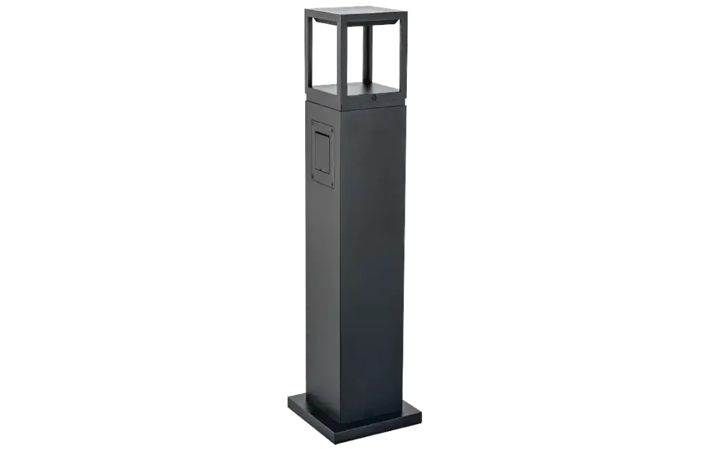 Borne Fagernes - 80cm - Led intégrée - 9W 2700K 270lm- IP44 - 230V - Avec prise - Noir - SG Lighting 