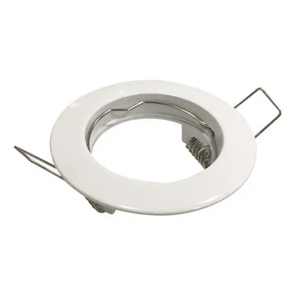 Spot encastré - Rond - Fixe - à ressorts - GU10 - Blanc - Eurolamp