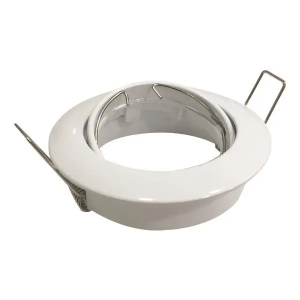 Spot encastré - Rond - Orientable - à ressorts - GU10 - Blanc - Eurolamp