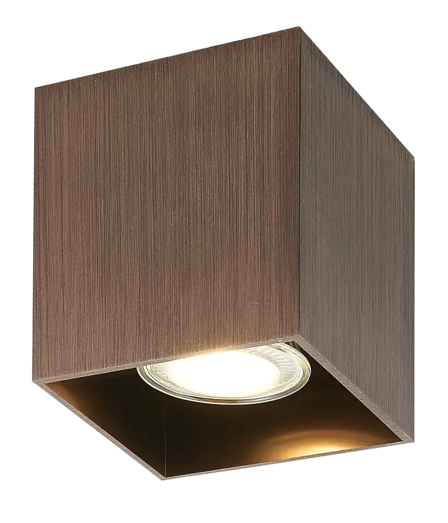 Spot apparent Babar carré - Socket 1xGU10 - Bronze brossé - Fantasia